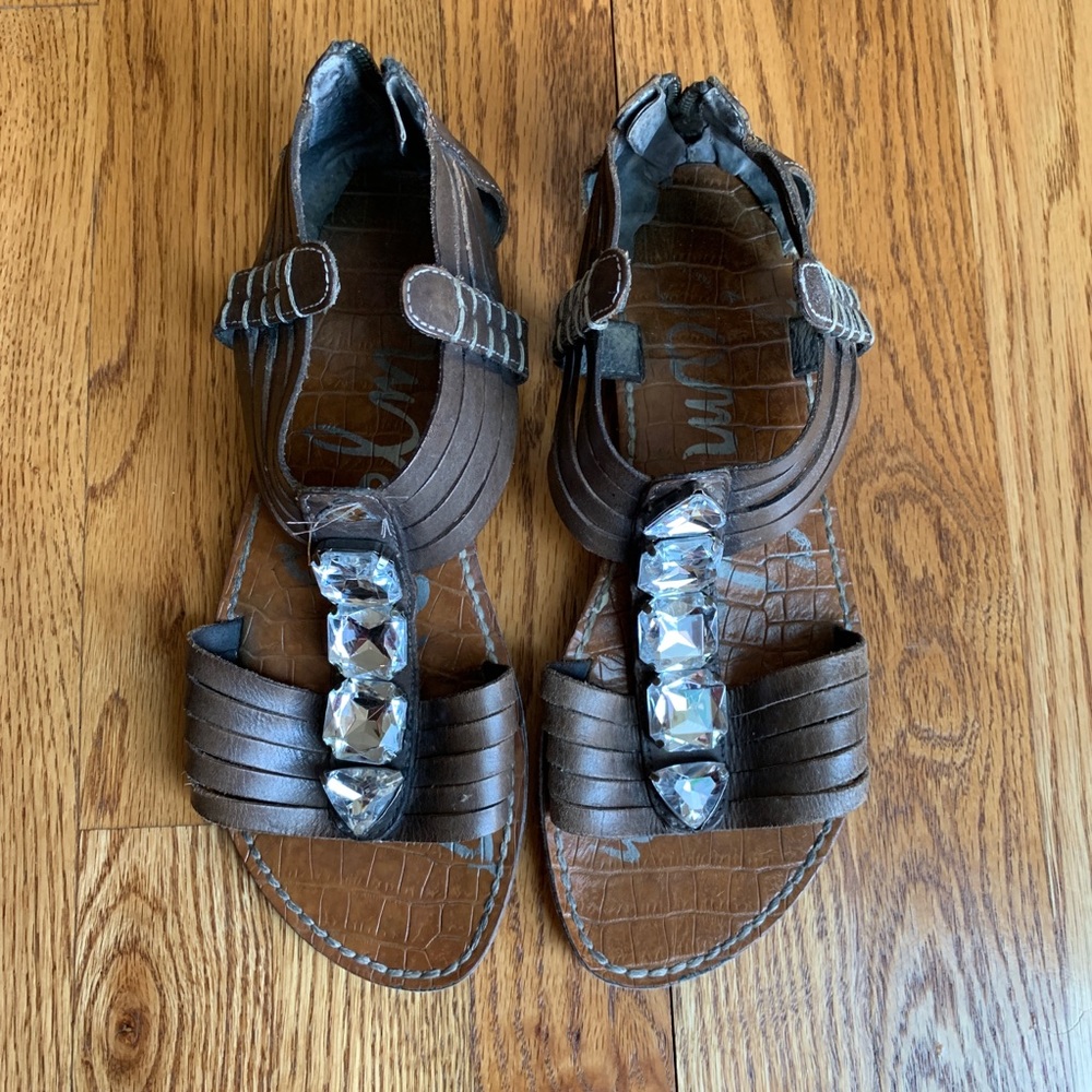 Sam Edelman Brown Sandals with Gems